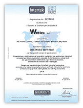 Intertek UNI EN ISO 9001:2008 certificate